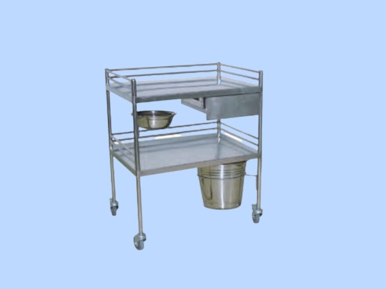 CHARIOT A PANSEMENT INOX 2 ETAGERES