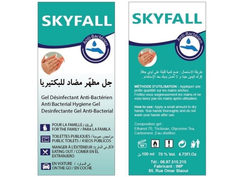 gel désinfectant skyfall