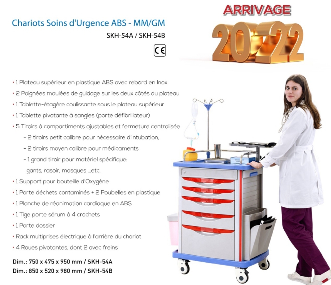 CHARIOT SOINS D'URGENCE ABS - GM