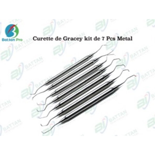Curette de Gracey kit de 7 Pcs Metal
