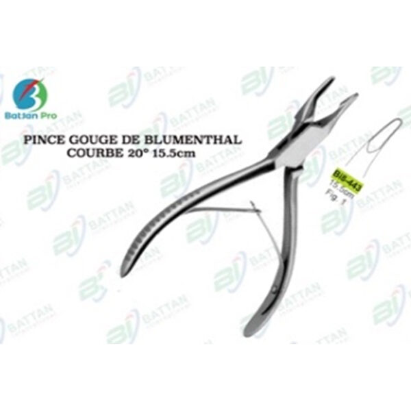 PINCE GOUGE DE BLUMENTHAL COURBE 20° 15.5cm – BI8-443