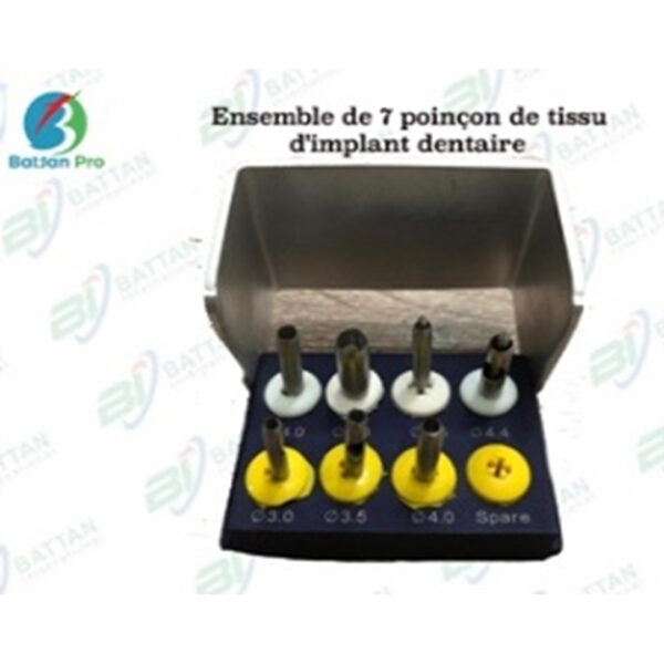Ensemble de 7 poinçon de tissu d’implant dentaire