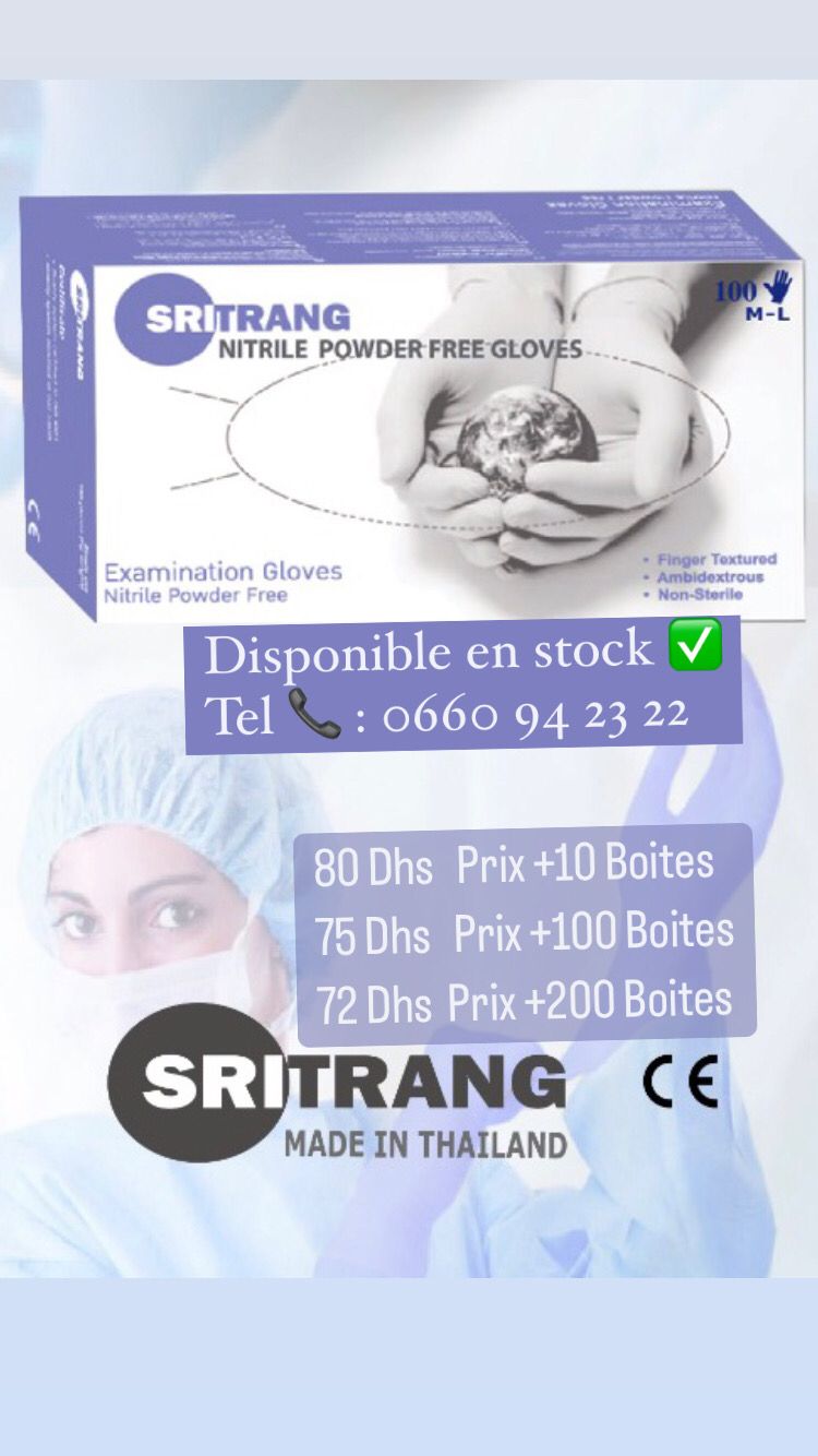Gants nitrile sans poudre