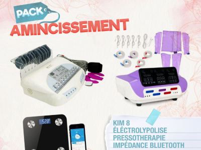 Pack Amincissement : KIM 8, Électrolypolise, Pressotherapie, Impédance Bluetooth