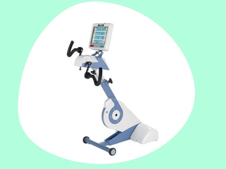 THERA-Trainer veho est un appareil de musculation pour les bras, la ceinture scapulaire et le dos - avec ou sans assistance motorisée.